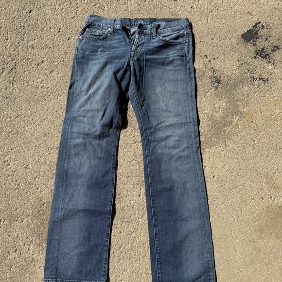 7 For All Mankind Men's Classic Blue Straight Jeans - Picture 1 of 3